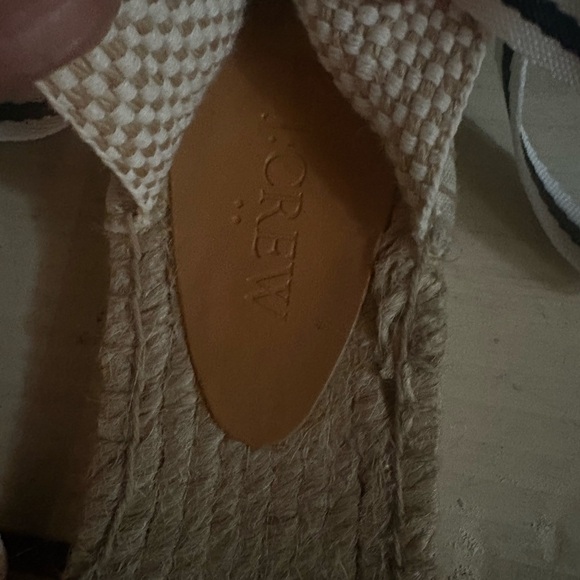 J. Crew d'Orsay Lace-Up Espadrille Flats Navy & White Stripes New Size 7.5 - Picture 7 of 8